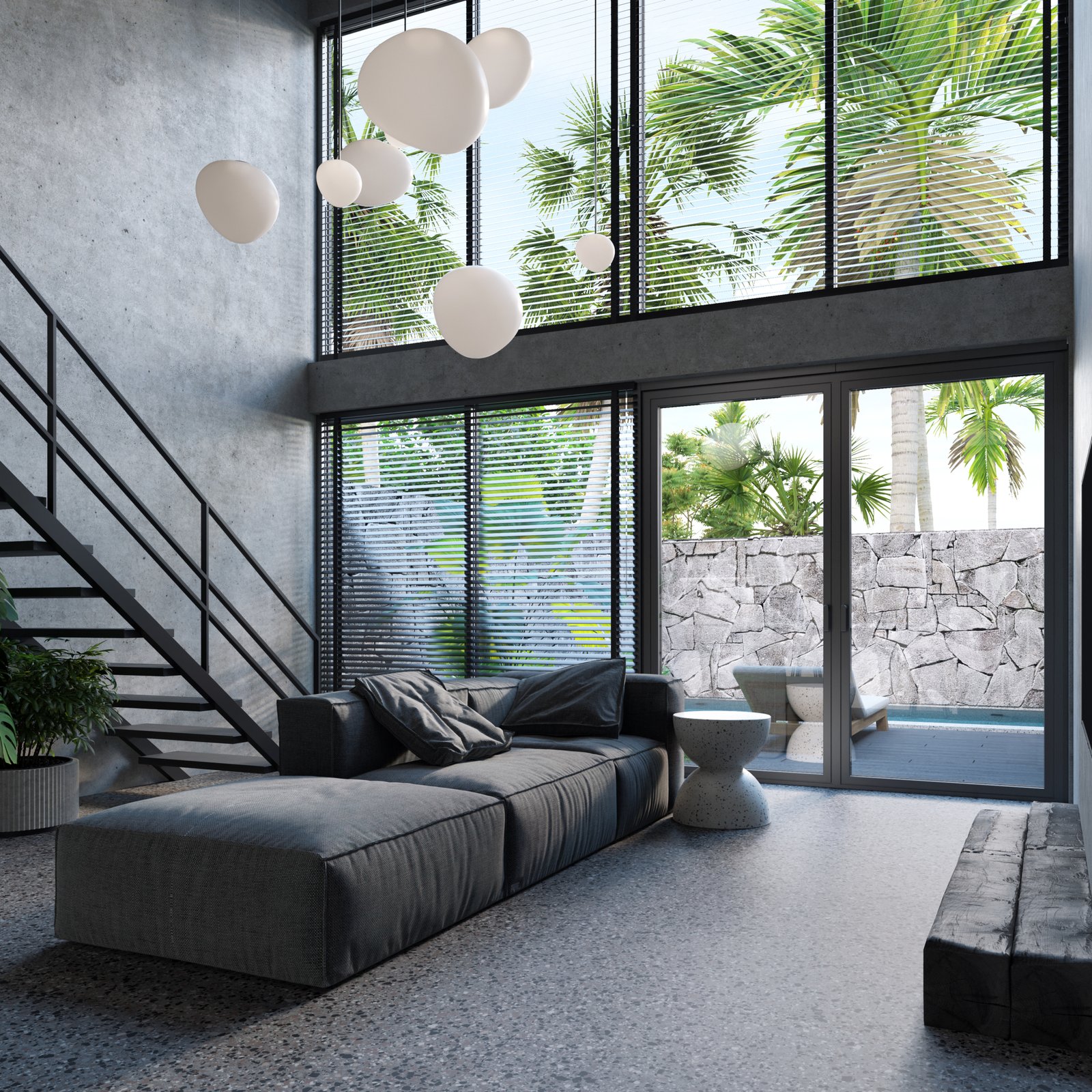 4 Babakan 1BR Living room